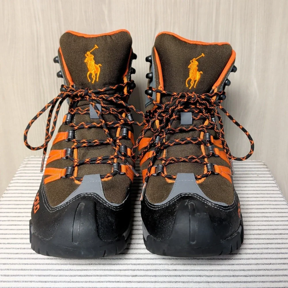 Polo‎ Ralph Lauren Canterwood Upper Hiking Boots Mens 10 Brown Orange Gore-Tex